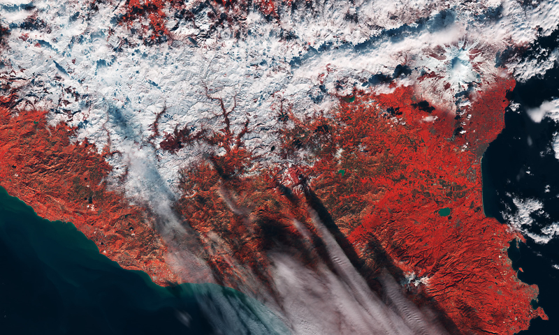Satellitenbild der Woche: Sizilianischer Schnee