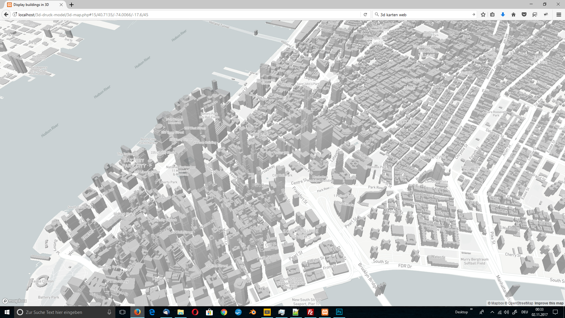 3D-Darstellung der Gebäude in OpenStreetMap