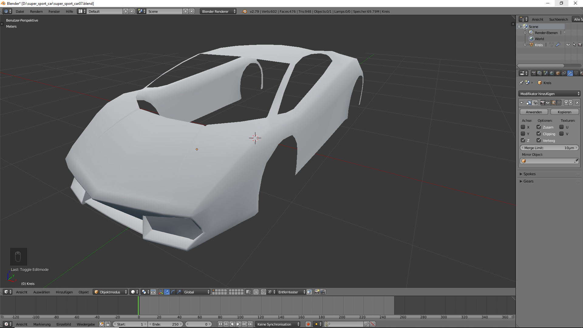 Tag 3: 3D-Modelling von einem Supersportwagen