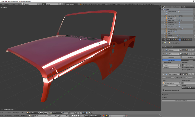 3D-Modelling von einem Geländewagen