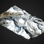 Mount Everest 3D-Modell gedruckt