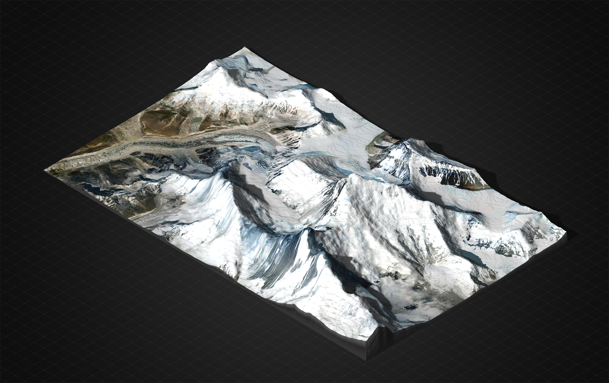 Mount Everest – 3D Geländekarte