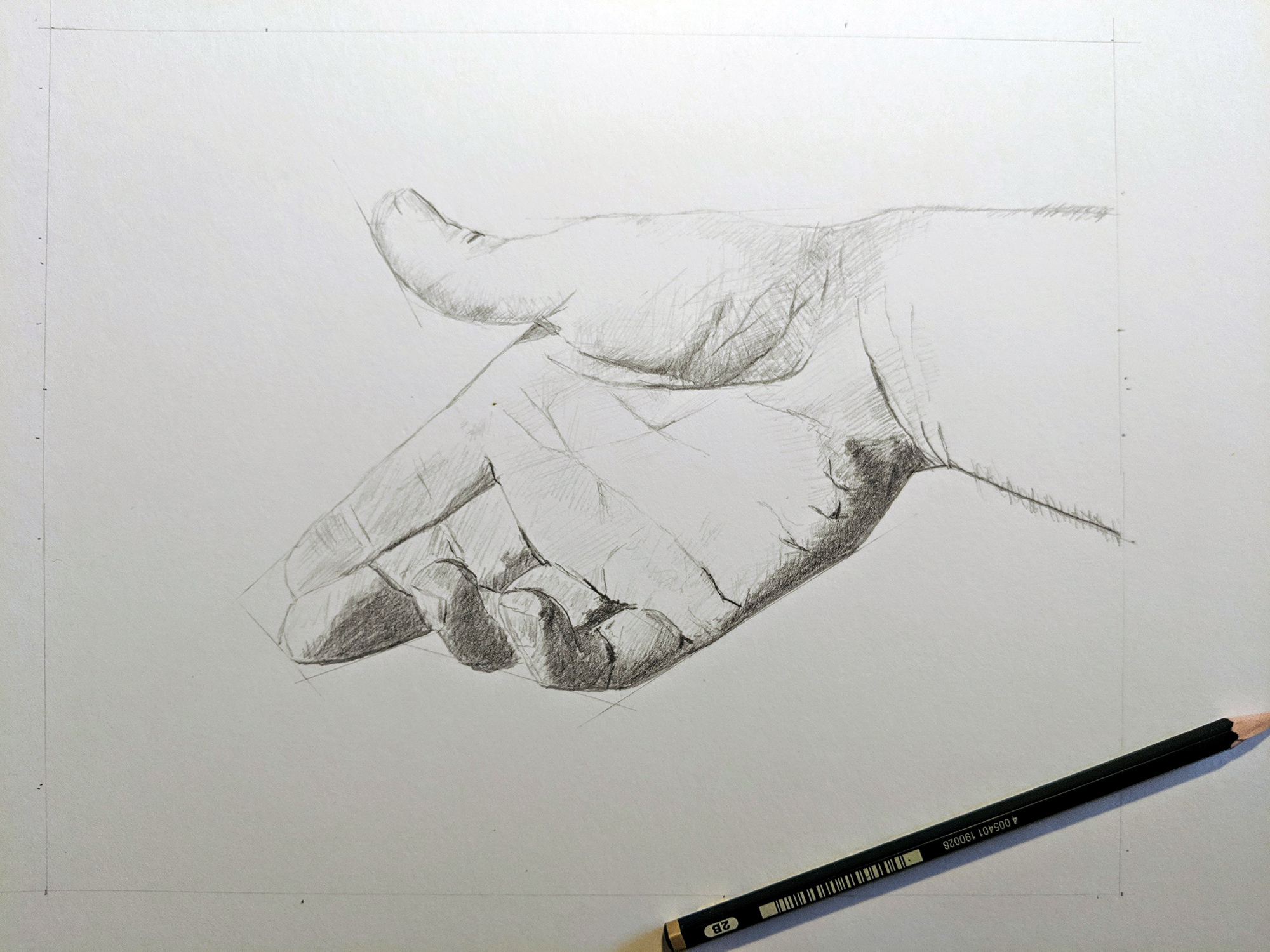 Bleistiftzeichnung: Hand 2