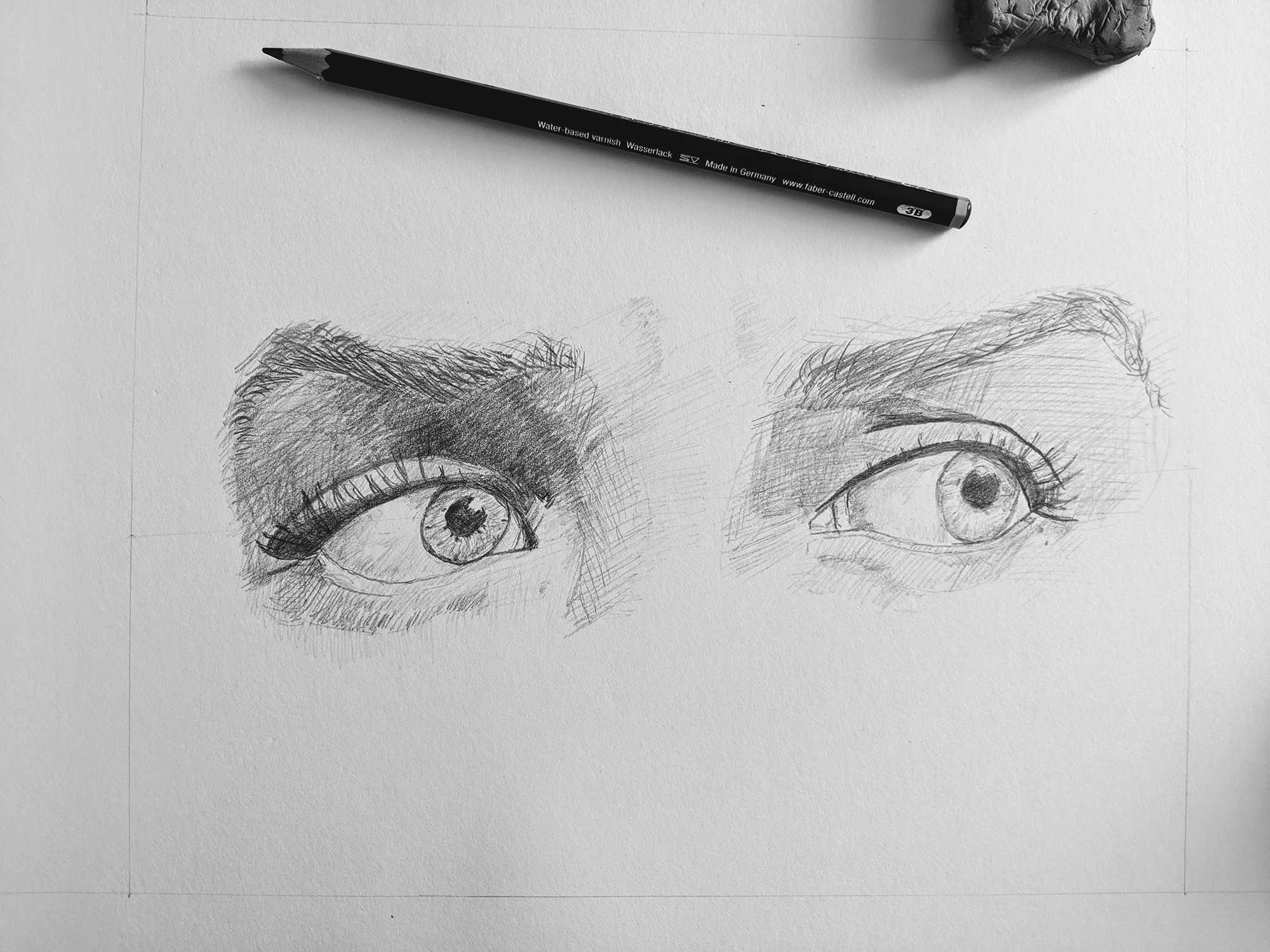 Bleistiftzeichnung: Augen