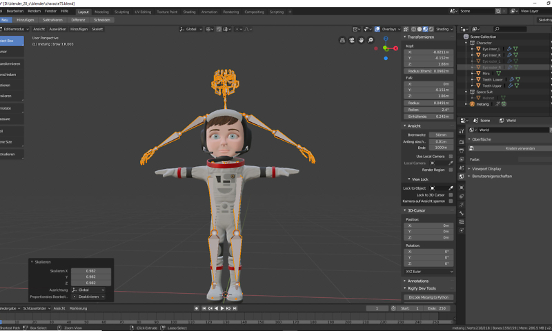 Das Rigging ist eine Arbeitstechnik im Bereich der 3D-Animation.