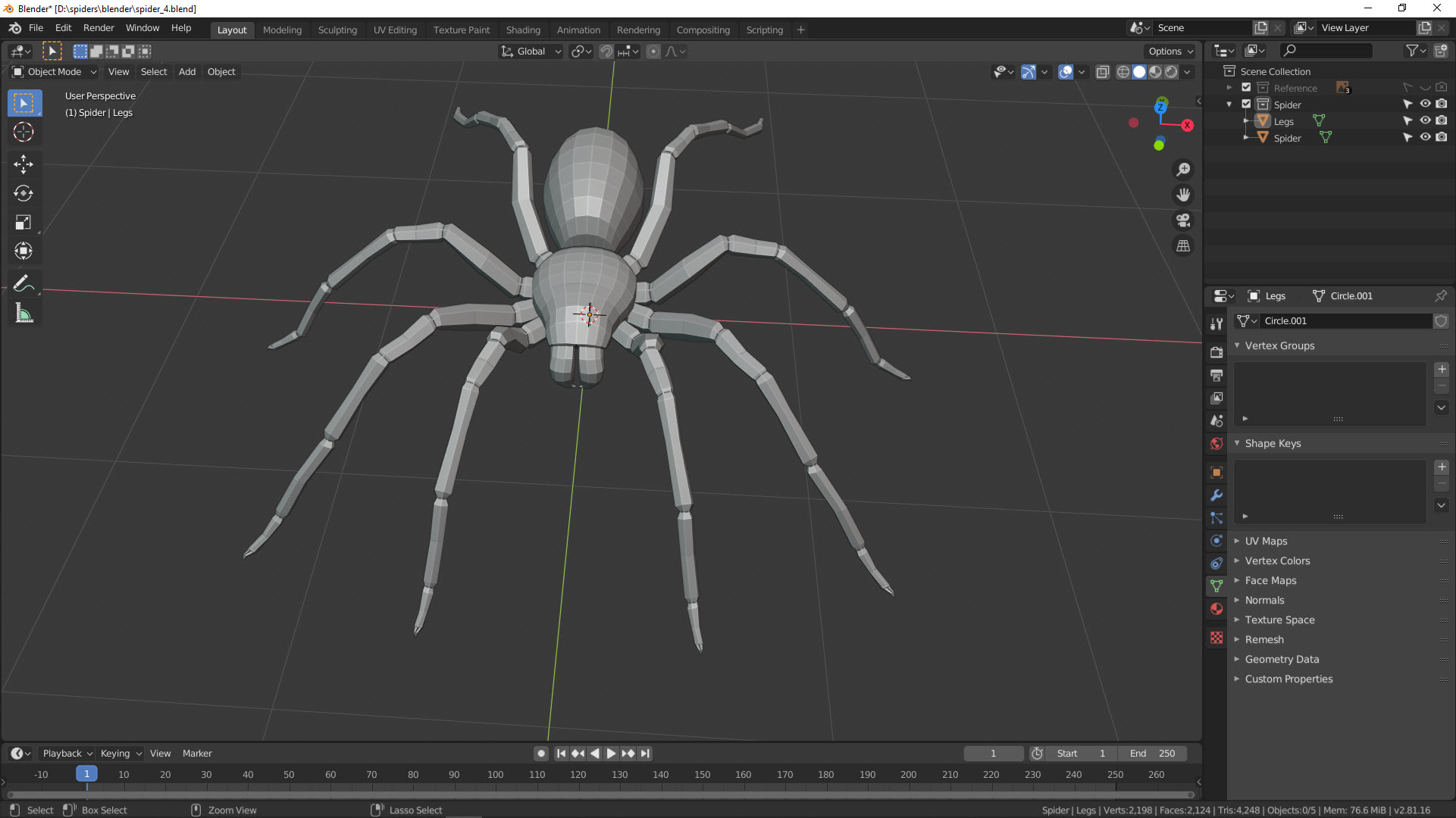 3D-Modellierung einer Spinne – Teil 3