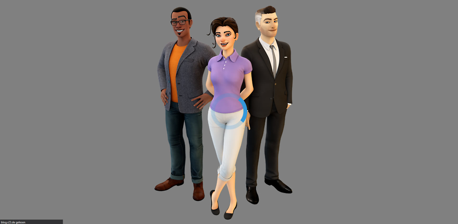 Interaktive animierte 3D-Charaktere, die im Web gerendert werden.