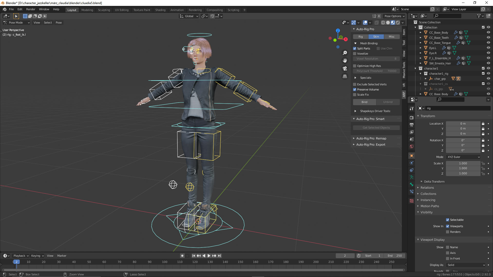 3D Charakterdesign: Claudia bekommt ein neues Rig