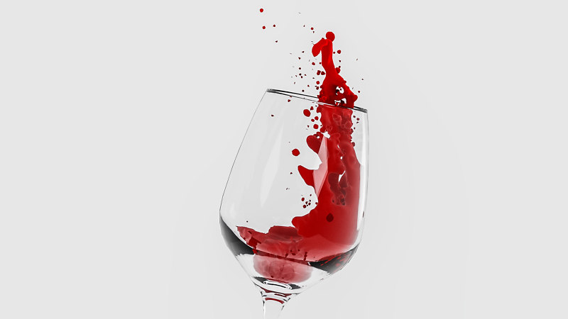 Wein Glas Spritzer