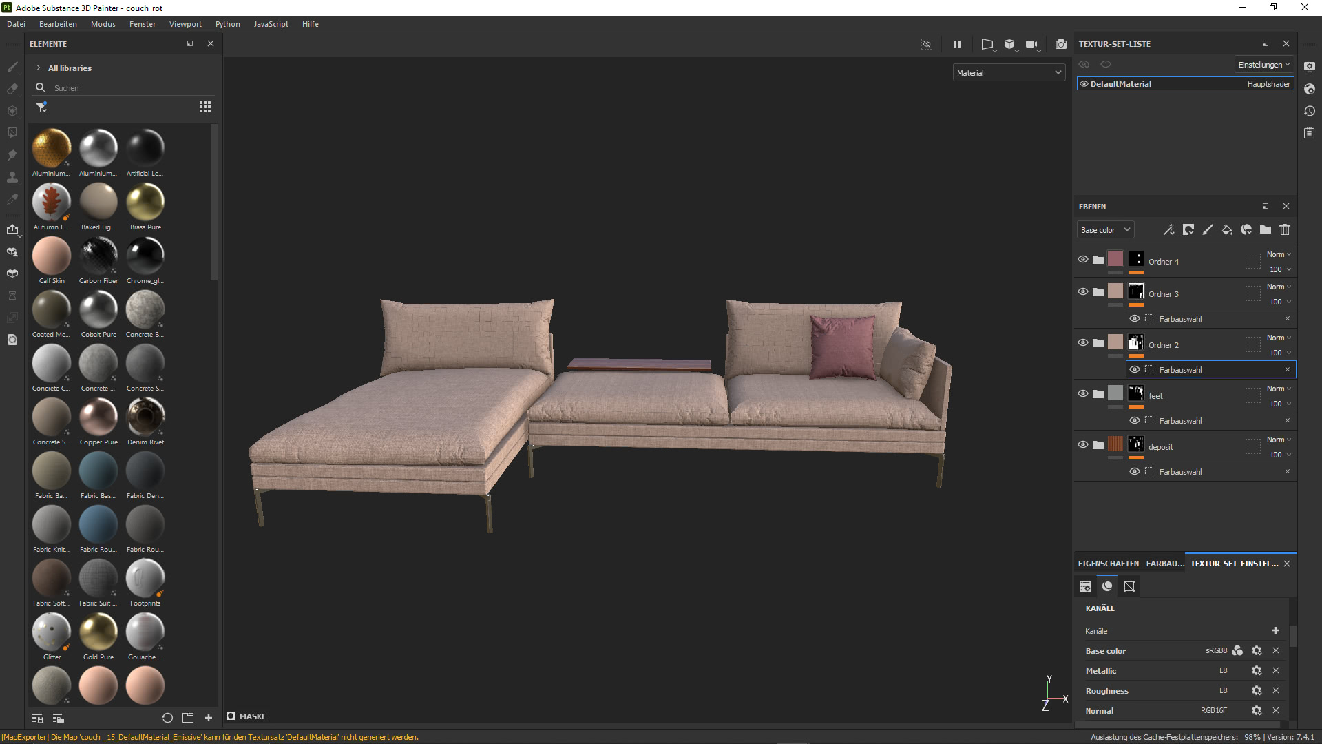 3D-Visualisierung: Couch