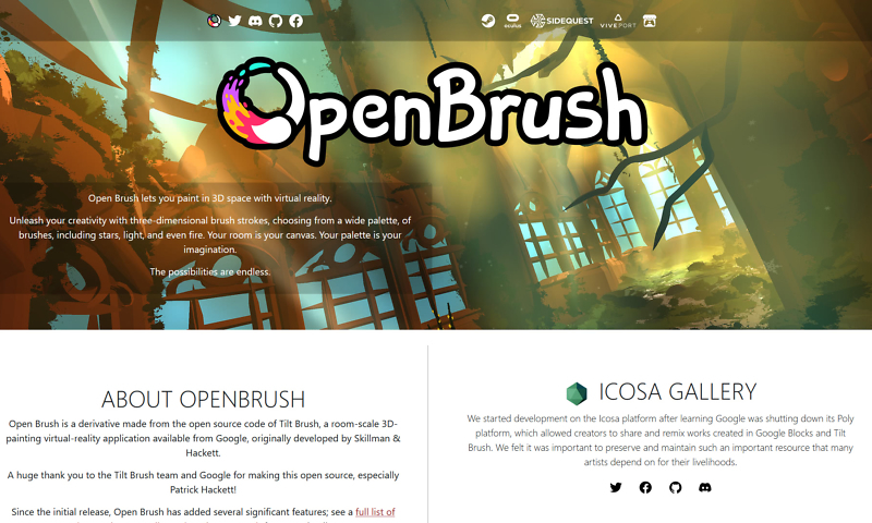 OpenBrush ermöglicht in Virtueller Realität zu zeichnen