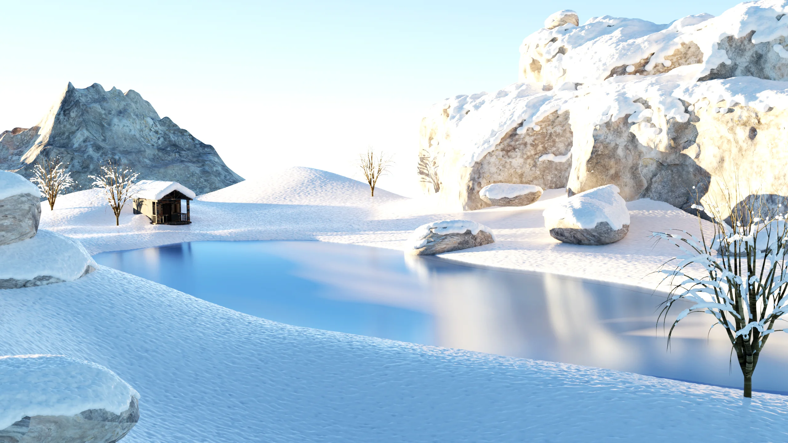 Winterlandschaften – 3D-Schnee-Szenen Teil 3
