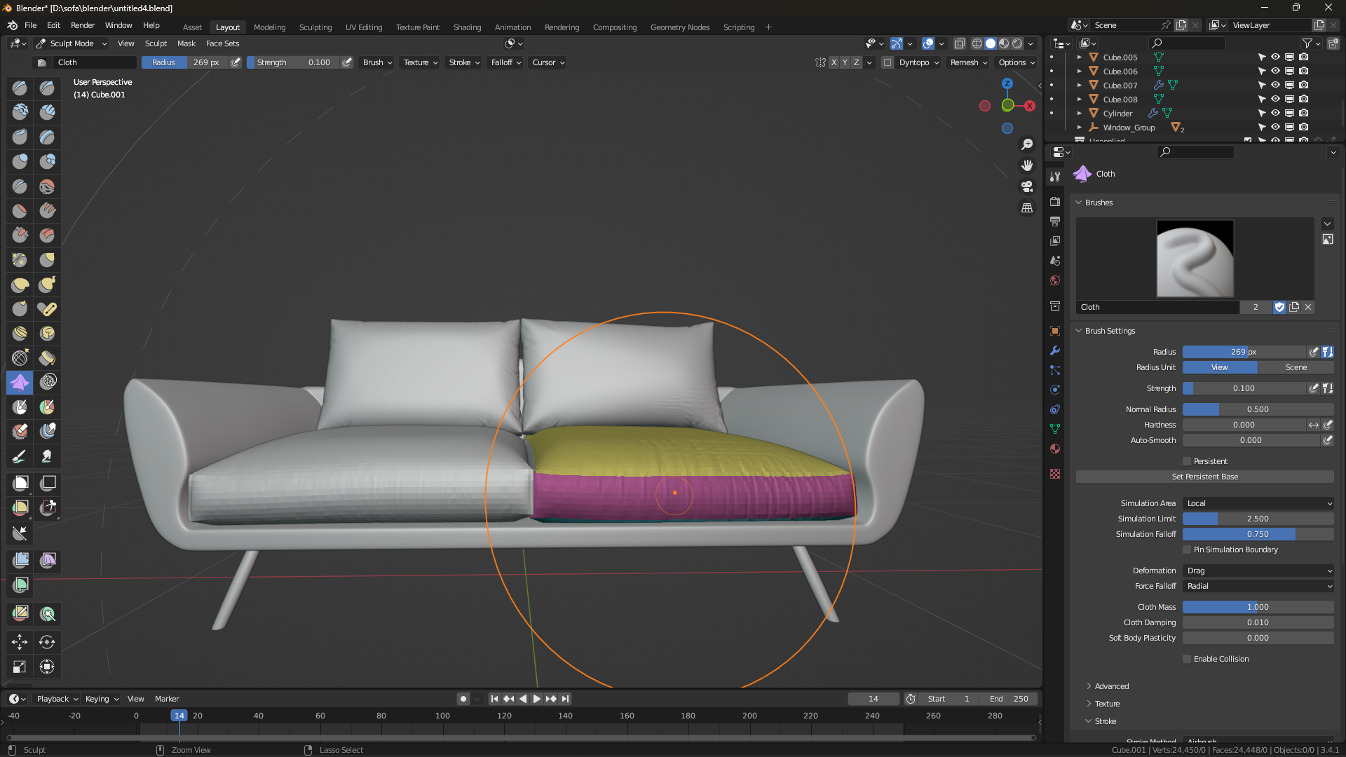Sofa Modellierung 1