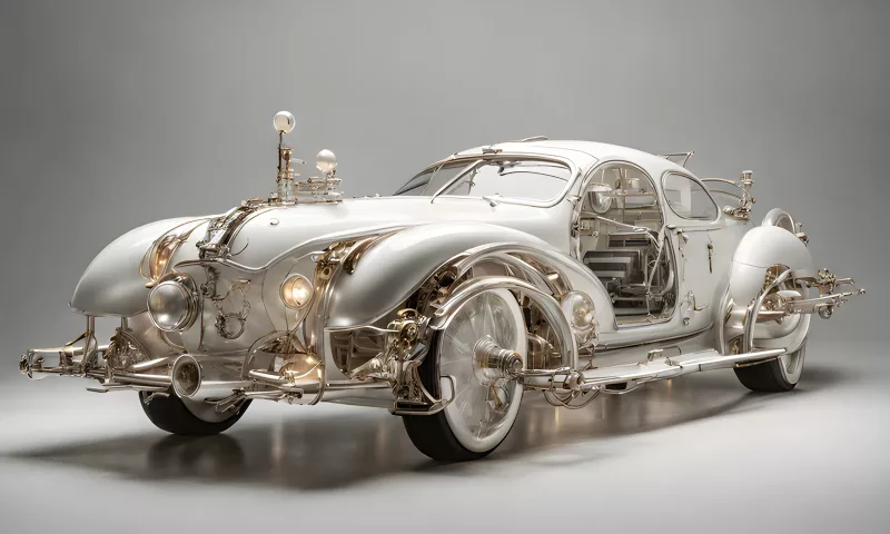 Die futuristische Vergangenheit. Ein Steampunk-Design Concept Car.